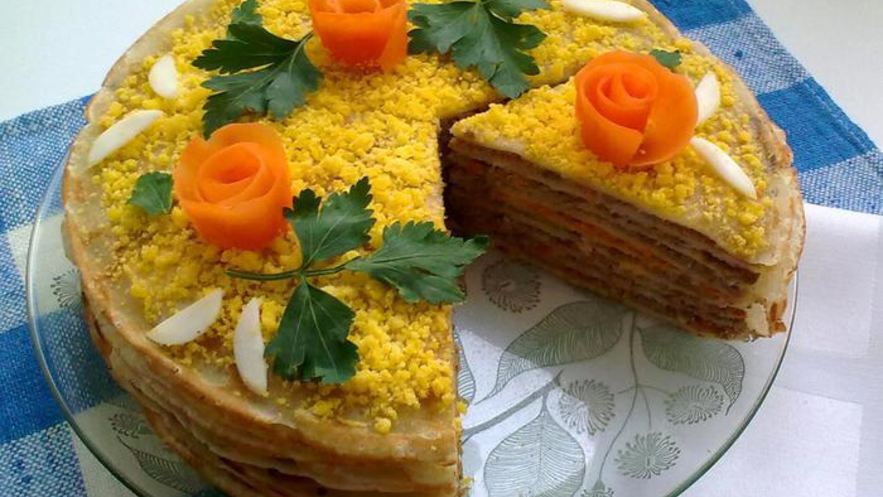 Рецепт блинно-печеночного торт