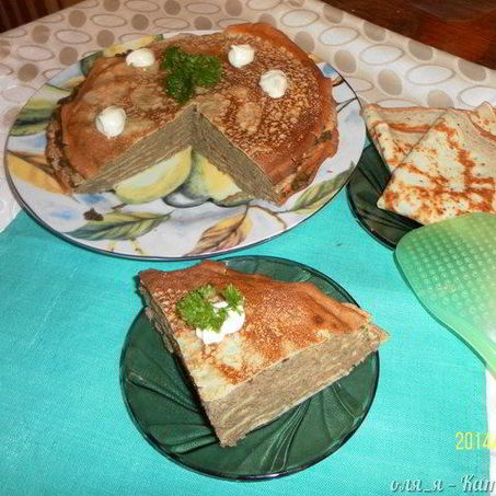 Рецепт Блинного печеночного торта