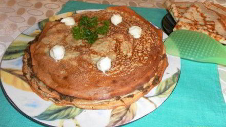 Рецепт блинного печеночного торта