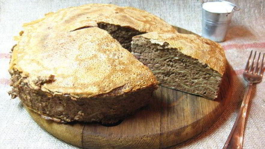 Рецепт печеночного блинного торта