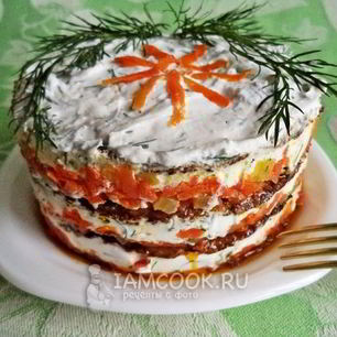 Рецепт Печеночного торта из говяжьей печени