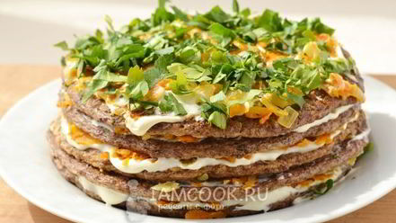 Рецепт печеночного торта из куриной печени