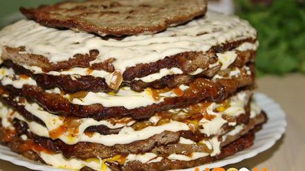 Рецепт печеночного торта из свиной печени