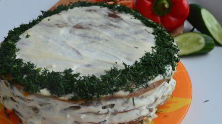 Рецепт печеночного торта освежающего