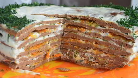 Рецепт печеночного торта освежающего