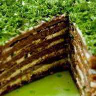 Рецепт Печеночного торта с чесноком