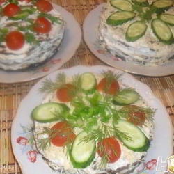 Рецепт Печеночного торта с грибами