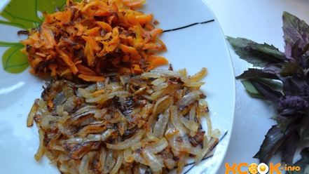 Рецепт печеночного торта с морковью и луком