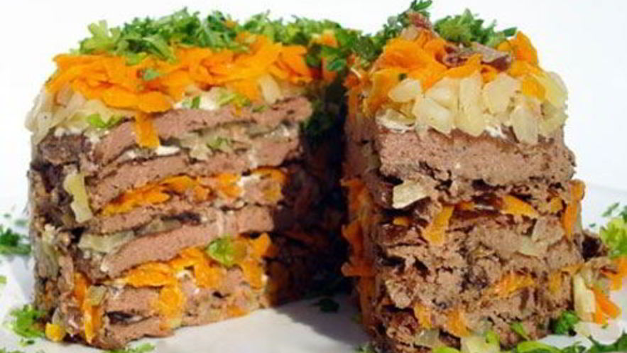 Рецепт печеночного торта с морковью