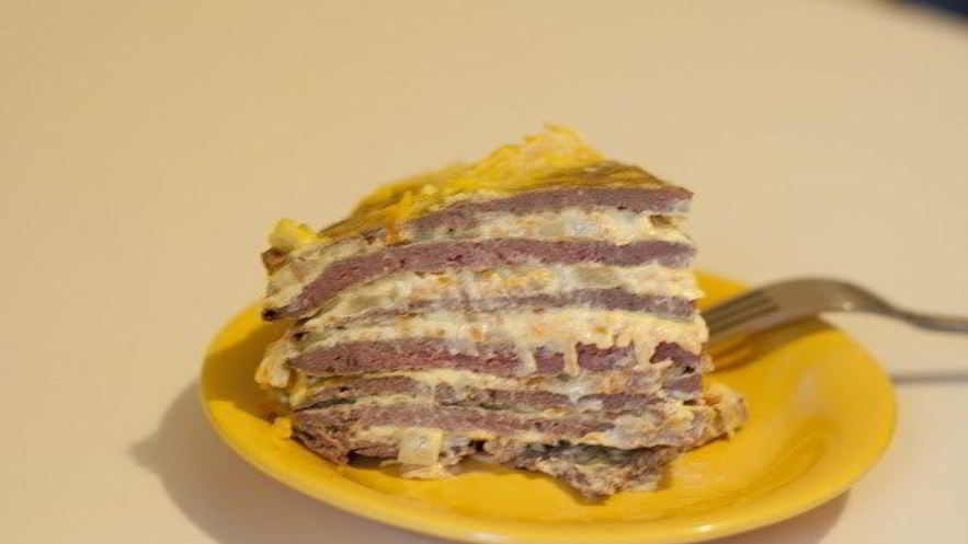 Рецепт печеночного торта с овощами