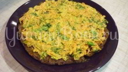 Рецепт печеночного торта с зеленью и помидорами