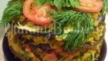 Рецепт печеночного торта с зеленью и помидорами