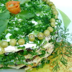 Рецепт Печеночного торта Весенняя палитра