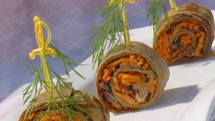 Рецепт печеночных рулетиков