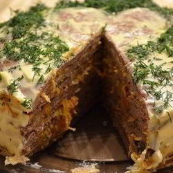 Рецепт Торта из куриной печени с морковью