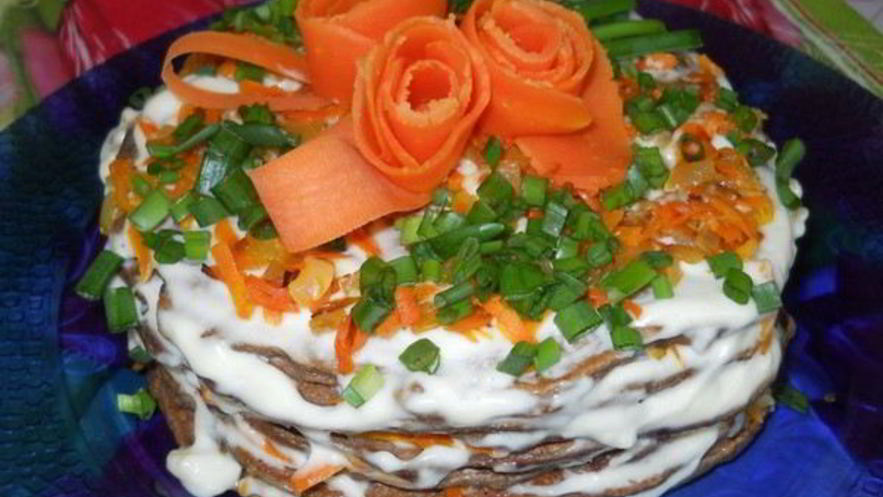 Рецепт торта печеночного на закуску