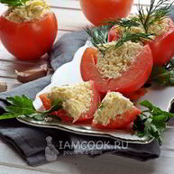 Рецепт Помидоров, фаршированных сыром и чесноком