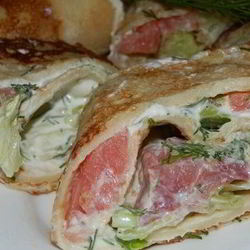 Рецепт Блинных роллов с семгой