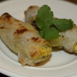 Рецепт Домашних спринг-роллы с творогом, тмином и карри