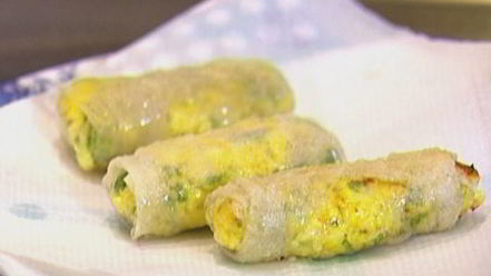 Рецепт домашних спринг-роллы с творогом, тмином и карри