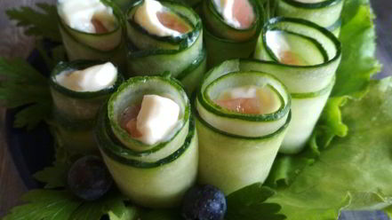 Рецепт огуречных роллов с семгой