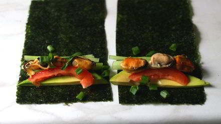 Рецепт роллов с мидиями и овощами