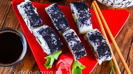 Рецепт роллов с огурцом, курицей и тофу