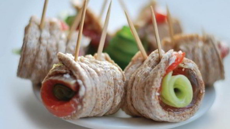 Рецепт закусочных роллов из хлебцов