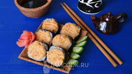 Рецепт запеченных роллов с лососем