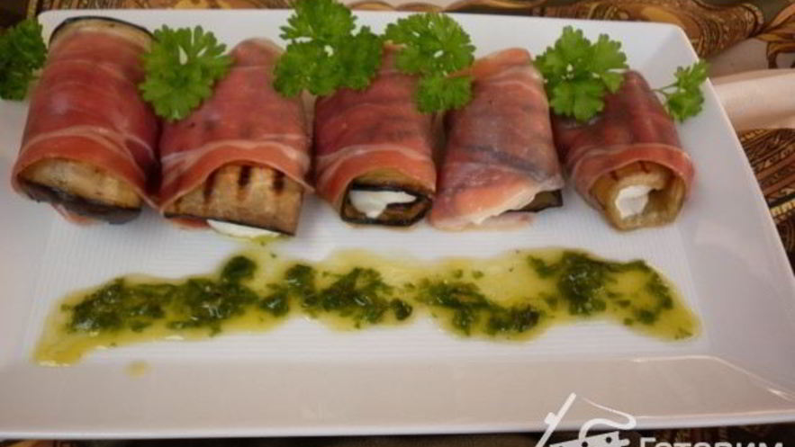 Рецепт баклажановых рулетиков