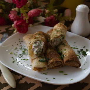 Рецепт Блинных рулетиков с начинкой