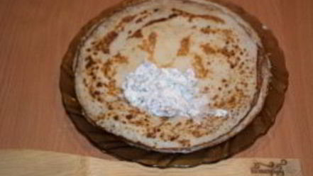 Рецепт блинных рулетиков с начинкой