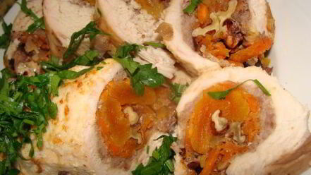 Рецепт мясного рулета с сухофруктами