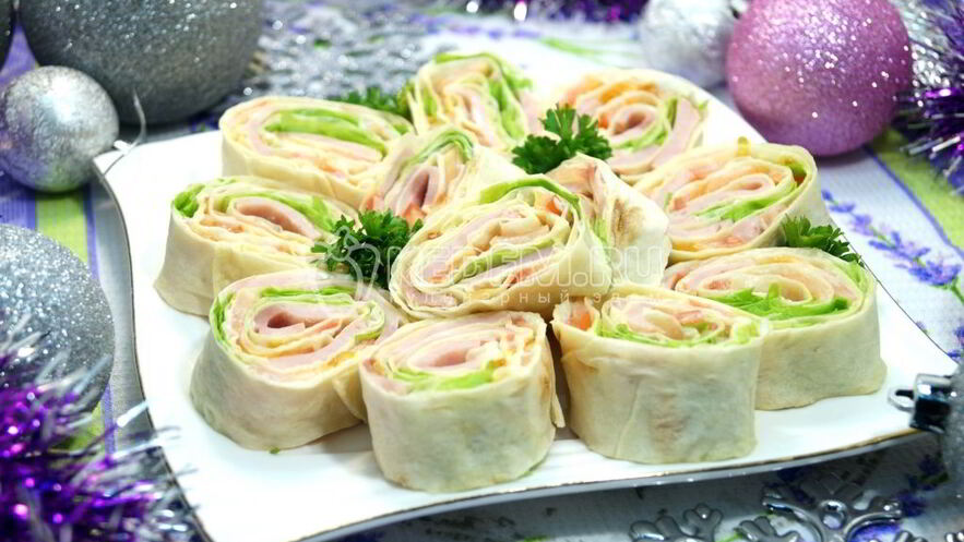 Рецепт рулета из лаваша закусочный