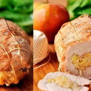 Рецепт Рулета из свинины с яблоками