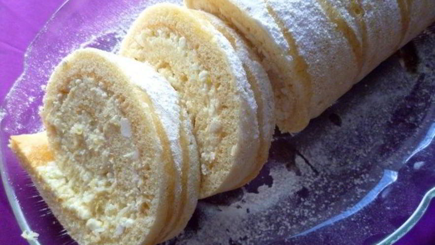 Рецепт рулета с творожно-цитрусовой начинкой