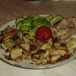 Рецепт Рулетика с гарниром картошка по-домашнему