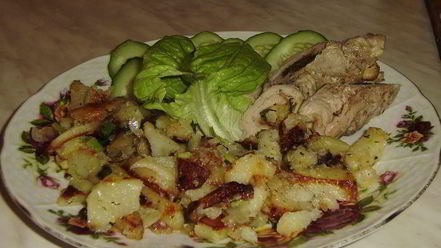 Рецепт рулетика с гарниром картошка по-домашнему