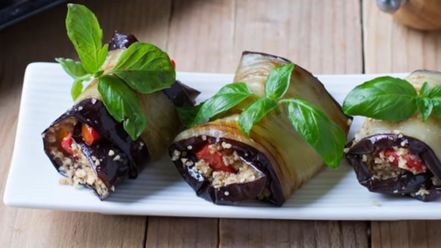 Рецепт рулетиков из баклажанов с грецкими орехами