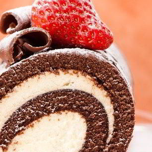 Рецепт Шоколадного рулета Буше де ноэль с маскарпоне