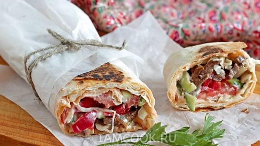 Рецепт шаурмы с говядиной по-домашнему