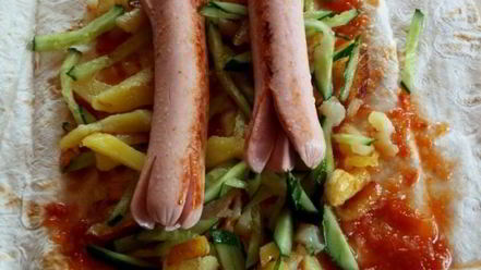 Рецепт шаурмы с сосиской