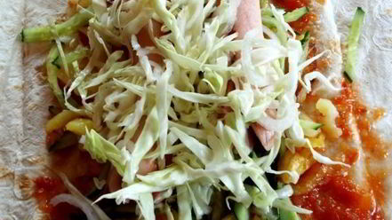 Рецепт шаурмы с сосиской