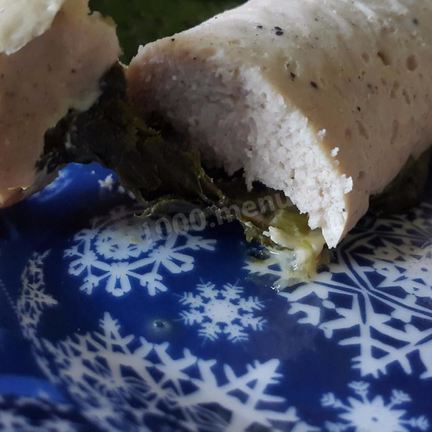 Рецепт Сосисок со шпинатом и сыром