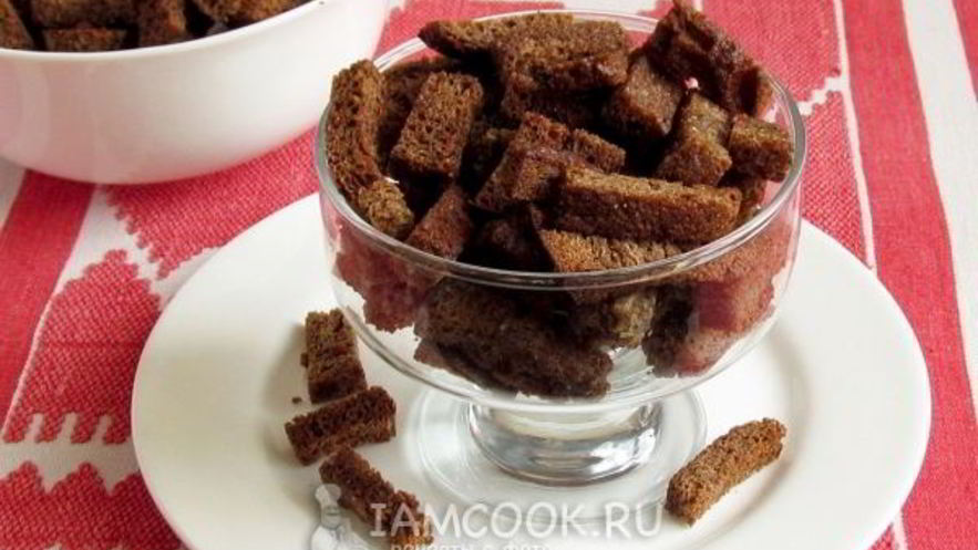 Рецепт ржаных сухариков с чесноком