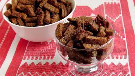 Рецепт ржаных сухариков с чесноком