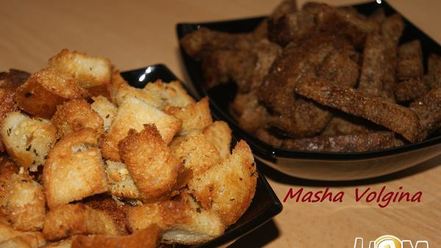 Рецепт сухариков белых и черные