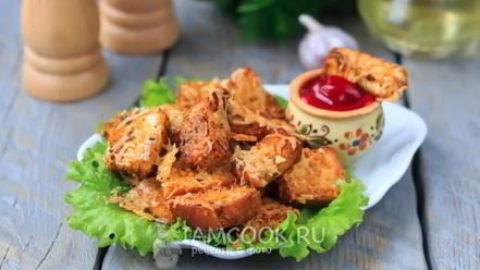 Рецепт сухариков с сыром в духовке
