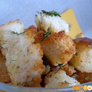 Рецепт Сухариков с зеленью