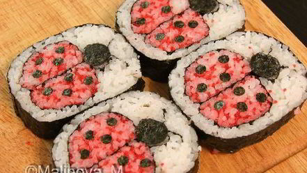 Рецепт кадзарей-суш божья коровка